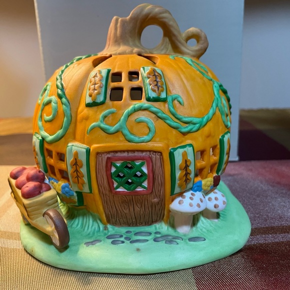 PartyLite Pumpkin House Tealight Candle Holder Halloween Autumn, B94 - Picture 3 of 10